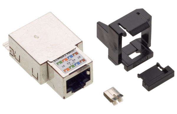 Module de connexion Cat. 6, 1xRJ45/s, Snap-in, noir, 24x