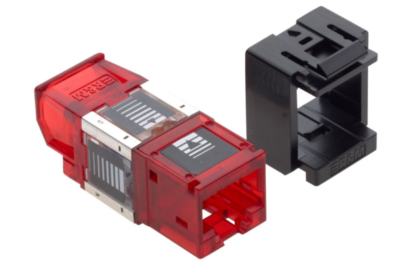 Module de connexion Cat. 6A, 1xRJ45/u, Snap-in, noir, 24x