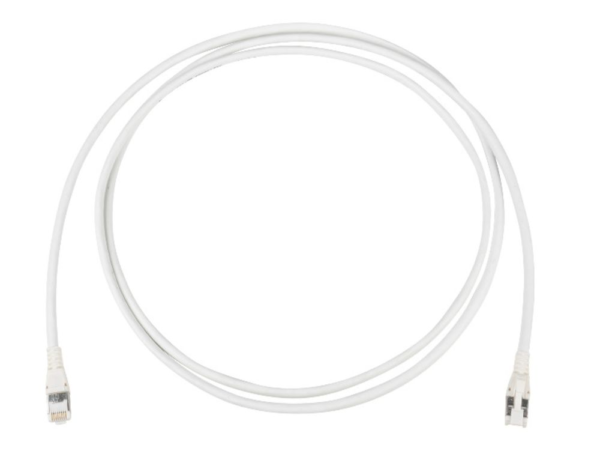 R&Mhealth Line Câble de raccordement, Cat. 6A, Blindé, Blanc, LSFRZH, TIA 568A, Fiche RJ45, s, Fiche RJ45, s, 2m