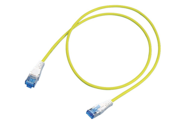 R&Mfreenet Câble de raccordement, Cat. 6, Blindé, Jaune, LSFRZH, TIA 568A, Fiche RJ45, s, Fiche RJ45, s, 0.5m