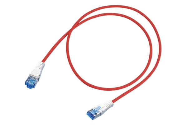 R&Mfreenet Câble de raccordement, Cat. 6, Blindé, Rouge, LSFRZH, TIA 568A, Fiche RJ45, s, Fiche RJ45, s, 1m